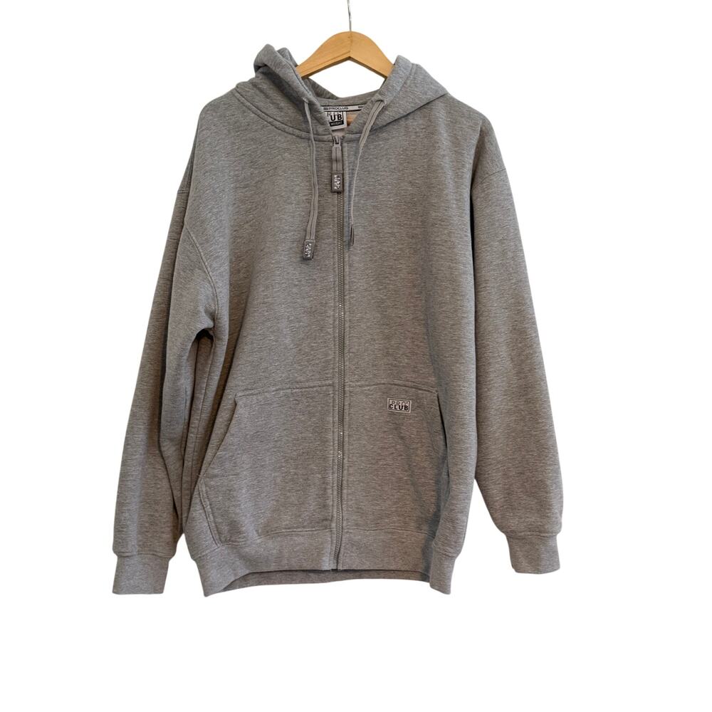 Pro Club Heavy Weight Full Zip Up Hoodie Mens Large Gray Casual Lounge Cotton